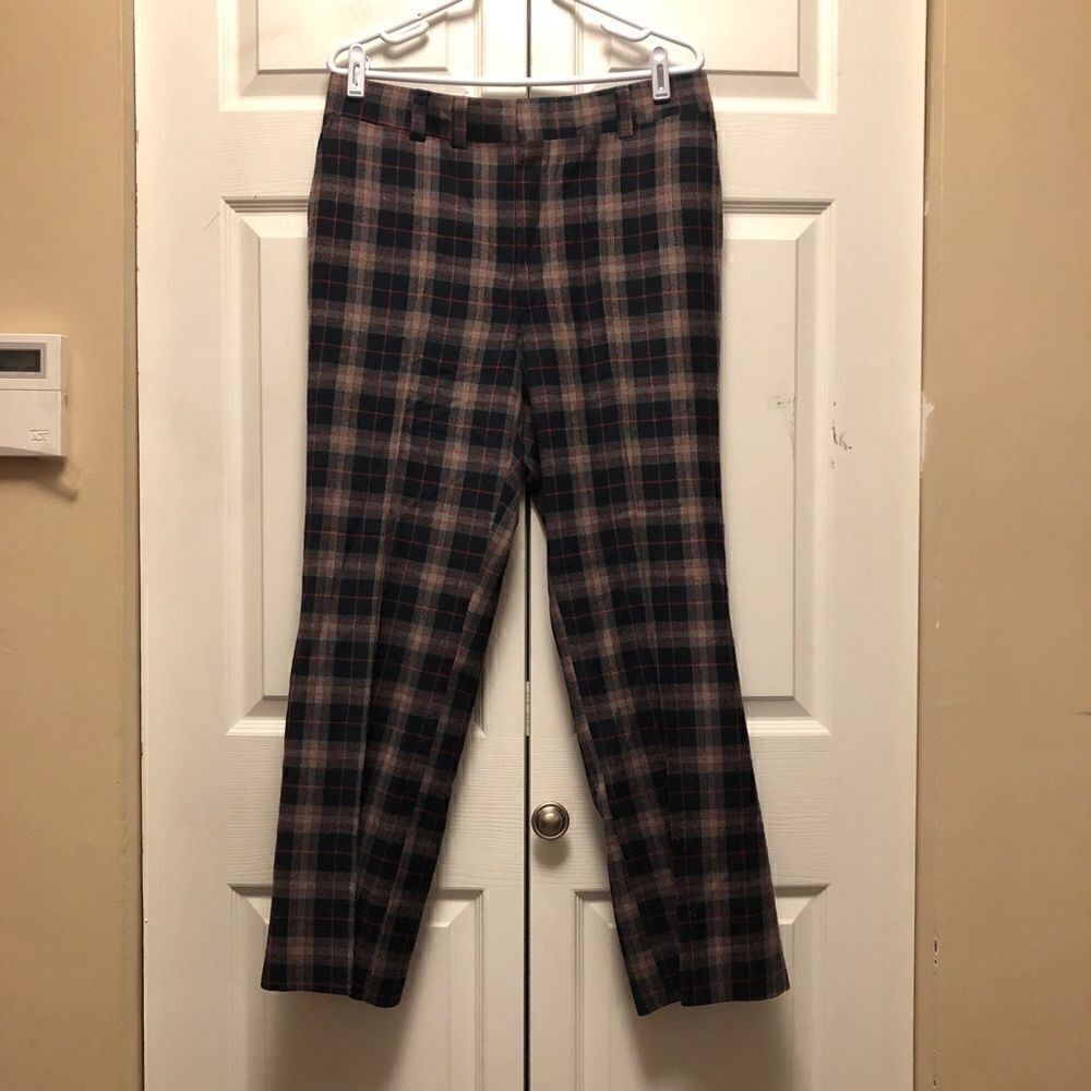 Vintage Custom Plaid Wool Pants
